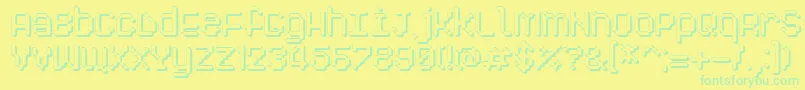 Pixelogist3D Font – Green Fonts on Yellow Background