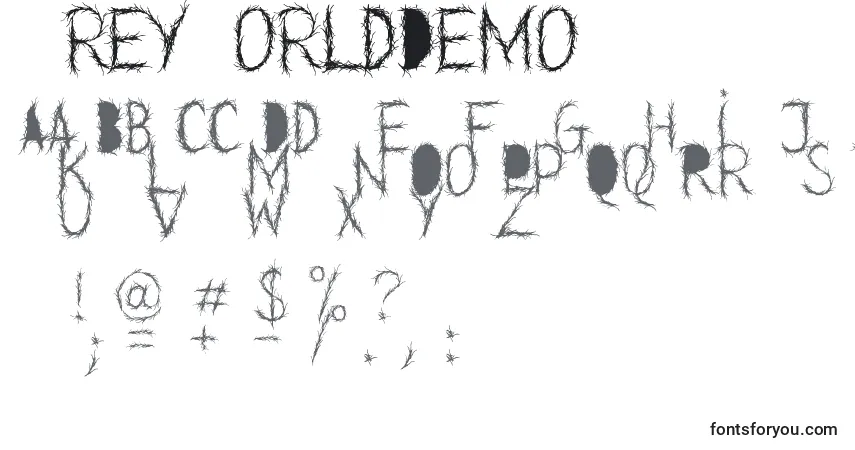 Schriftart GreyWorldDemo – Alphabet, Zahlen, spezielle Symbole
