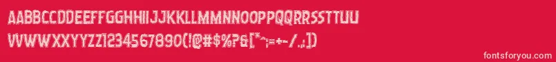 Wormcuisineacad Font – Pink Fonts on Red Background