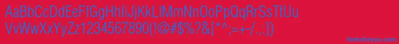 Helioscondlightc Font – Blue Fonts on Red Background