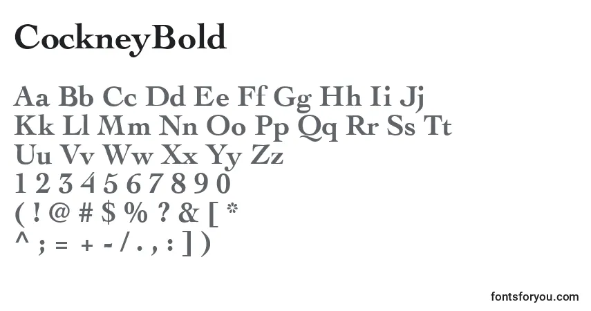 Schriftart CockneyBold – Alphabet, Zahlen, spezielle Symbole