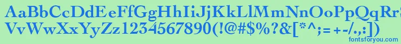 CockneyBold Font – Blue Fonts on Green Background