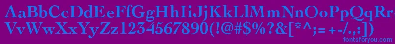 フォントCockneyBold – 紫色の背景に青い文字