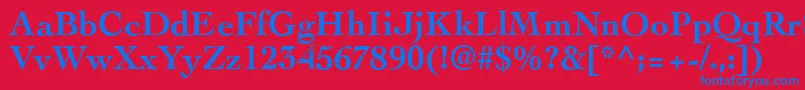 CockneyBold Font – Blue Fonts on Red Background