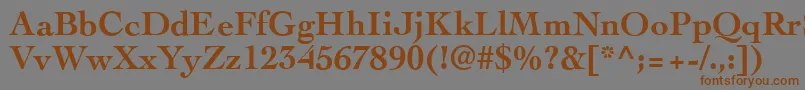 フォントCockneyBold – 茶色の文字が灰色の背景にあります。