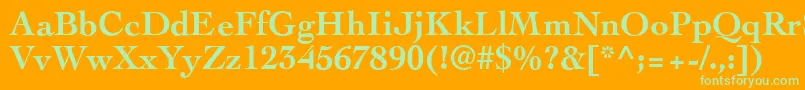 CockneyBold Font – Green Fonts on Orange Background