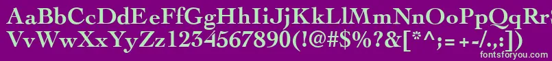 CockneyBold Font – Green Fonts on Purple Background