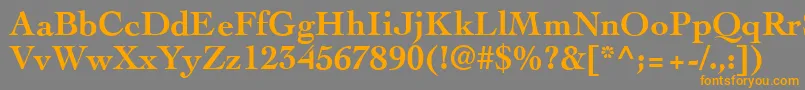 フォントCockneyBold – オレンジの文字は灰色の背景にあります。