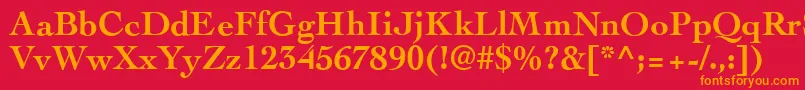 フォントCockneyBold – 赤い背景にオレンジの文字