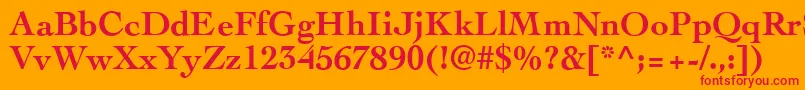 フォントCockneyBold – オレンジの背景に赤い文字