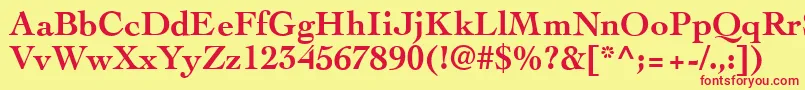 CockneyBold-fontti – punaiset fontit keltaisella taustalla