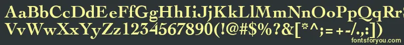 フォントCockneyBold – 黒い背景に黄色の文字