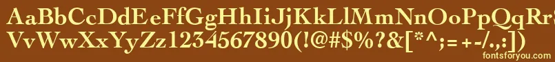 CockneyBold Font – Yellow Fonts on Brown Background