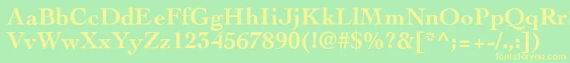 フォントCockneyBold – 黄色の文字が緑の背景にあります