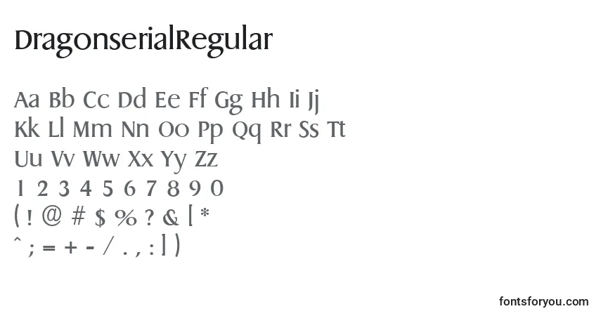 Schriftart DragonserialRegular – Alphabet, Zahlen, spezielle Symbole