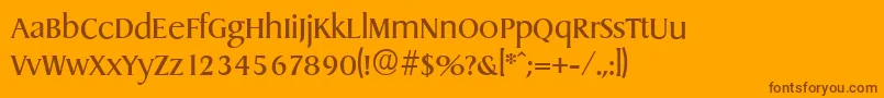 Weitere Informationen zur DragonserialRegular-Schriftart DragonserialRegular-Schriftart – Braune Schriften auf orangefarbenem Hintergrund