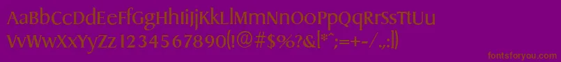 DragonserialRegular-Schriftart – Braune Schriften auf violettem Hintergrund