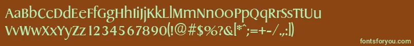 Шрифт DragonserialRegular – зелёные шрифты на коричневом фоне
