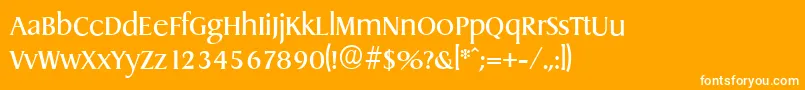 DragonserialRegular-Schriftart – Weiße Schriften auf orangefarbenem Hintergrund