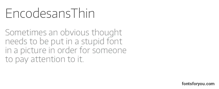 Review of the EncodesansThin Font