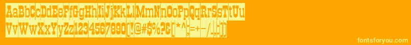 フォントTraktircameo – オレンジの背景に黄色の文字