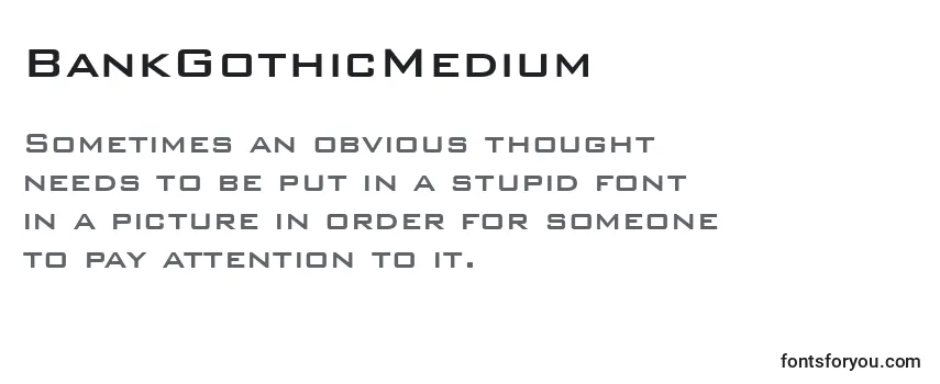Review of the BankGothicMedium Font