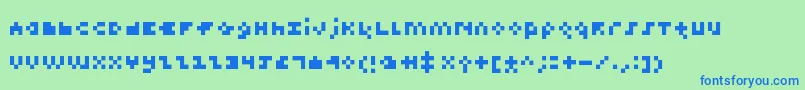 TeenyPix Font – Blue Fonts on Green Background