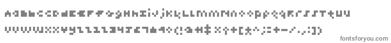 TeenyPix-fontti – harmaat kirjasimet valkoisella taustalla