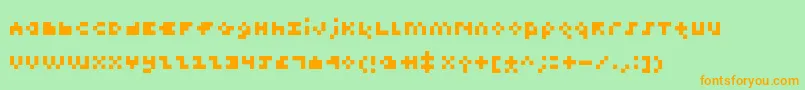 TeenyPix Font – Orange Fonts on Green Background