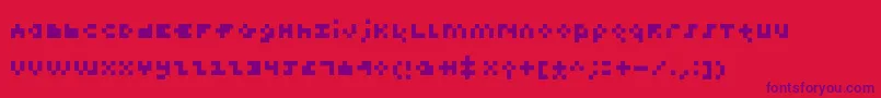 TeenyPix Font – Purple Fonts on Red Background