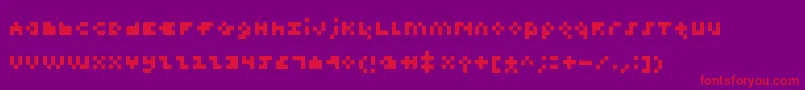 TeenyPix Font – Red Fonts on Purple Background