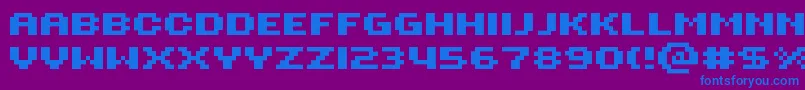 Rotoreb Font – Blue Fonts on Purple Background