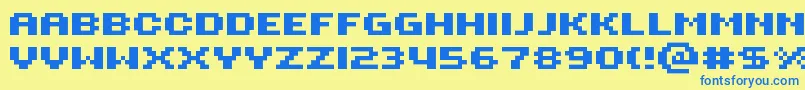 Rotoreb Font – Blue Fonts on Yellow Background