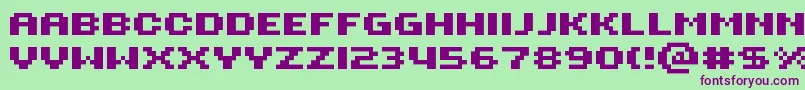 Rotoreb Font – Purple Fonts on Green Background