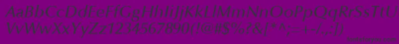 OptimaLtMediumItalic Font – Black Fonts on Purple Background