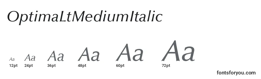 Größen der Schriftart OptimaLtMediumItalic