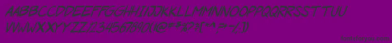 PgRoofRunnersItal Font – Black Fonts on Purple Background