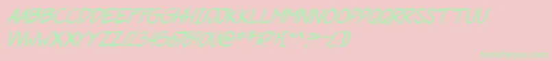 PgRoofRunnersItal Font – Green Fonts on Pink Background