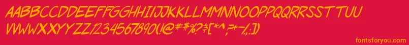 PgRoofRunnersItal Font – Orange Fonts on Red Background