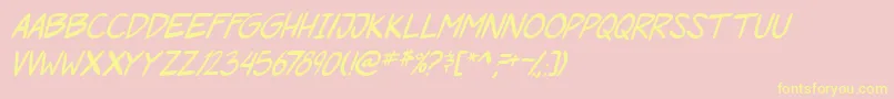 PgRoofRunnersItal Font – Yellow Fonts on Pink Background