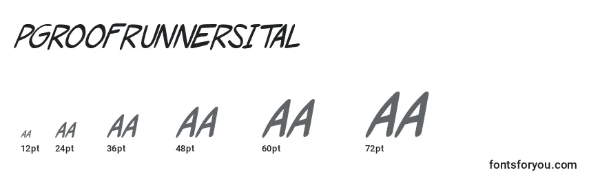 PgRoofRunnersItal Font Sizes