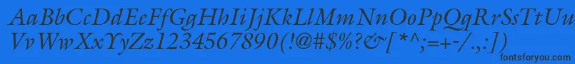GalliardstdItalic-fontti – mustat fontit sinisellä taustalla