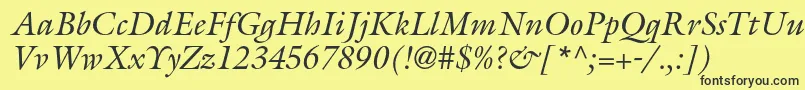 GalliardstdItalic Font – Black Fonts on Yellow Background