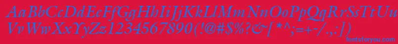GalliardstdItalic Font – Blue Fonts on Red Background