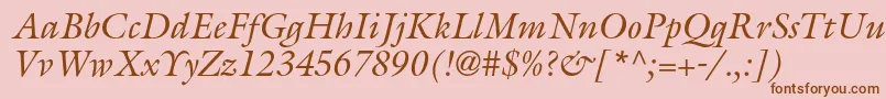 GalliardstdItalic Font – Brown Fonts on Pink Background