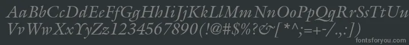GalliardstdItalic Font – Gray Fonts on Black Background