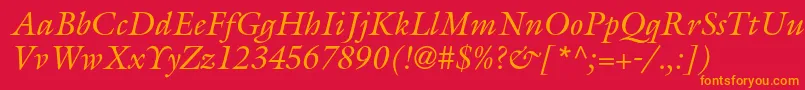 GalliardstdItalic Font – Orange Fonts on Red Background