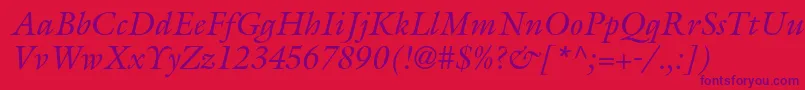 GalliardstdItalic Font – Purple Fonts on Red Background