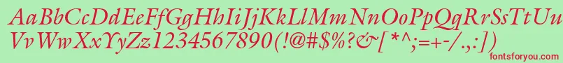 GalliardstdItalic Font – Red Fonts on Green Background