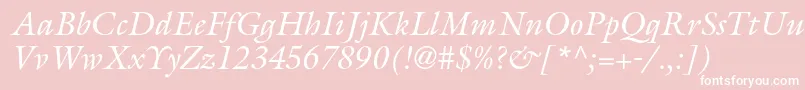 GalliardstdItalic-Schriftart – Weiße Schriften auf rosa Hintergrund